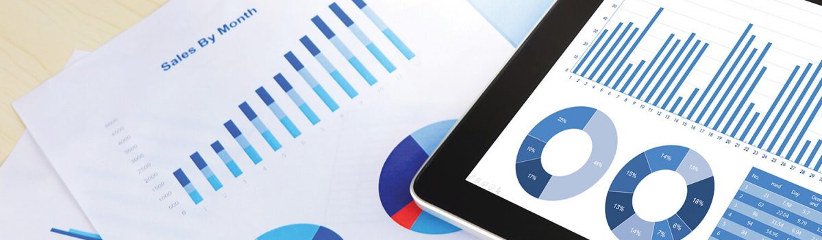 business financial chart and graphy report display in mobile devices